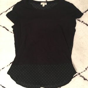 Black polka dot shirt